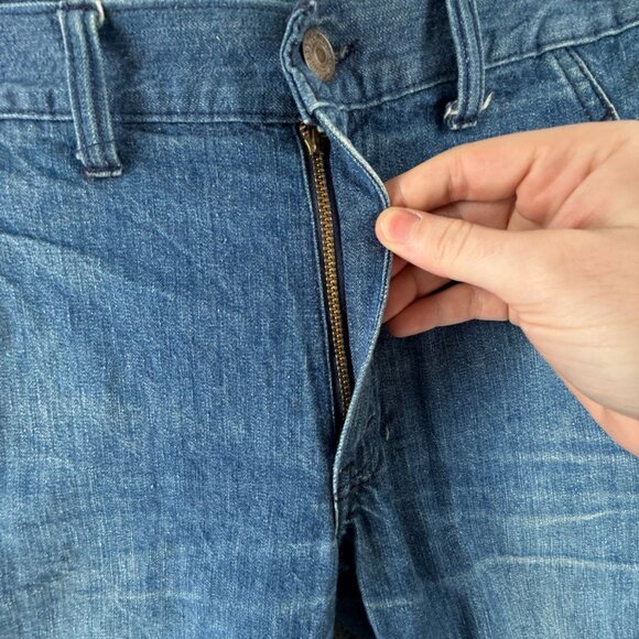 VTG Levis Big E White Tab Denim Jean Lightning Zip Wide Leg Cotton ACTL 26X30 - Picture 14 of 16